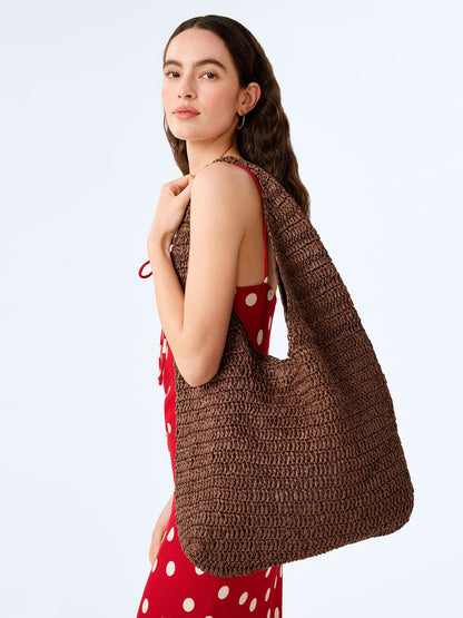 Aruba Large Straw Bag in Brown